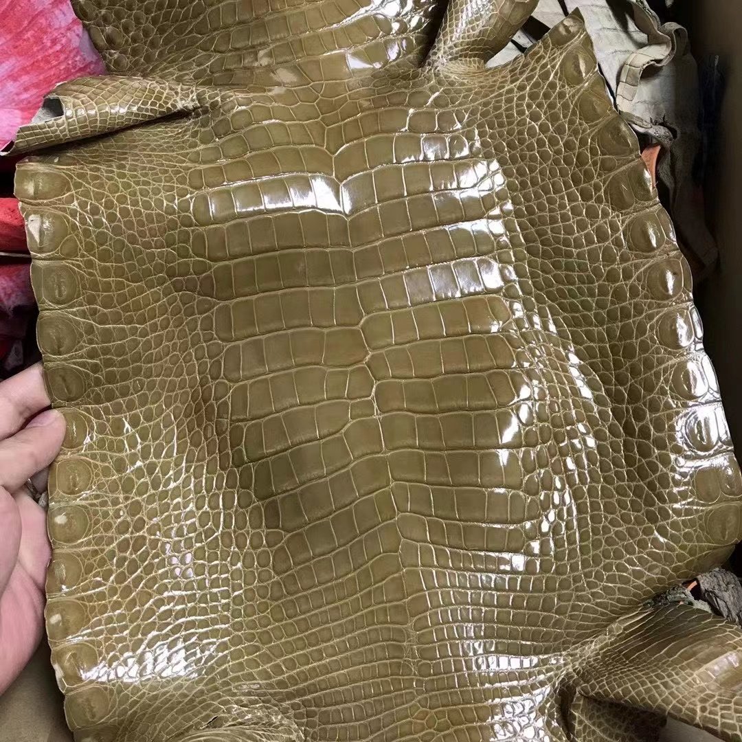 Uncle Bench Hermes Leather crocodile shiny Etoupe customized