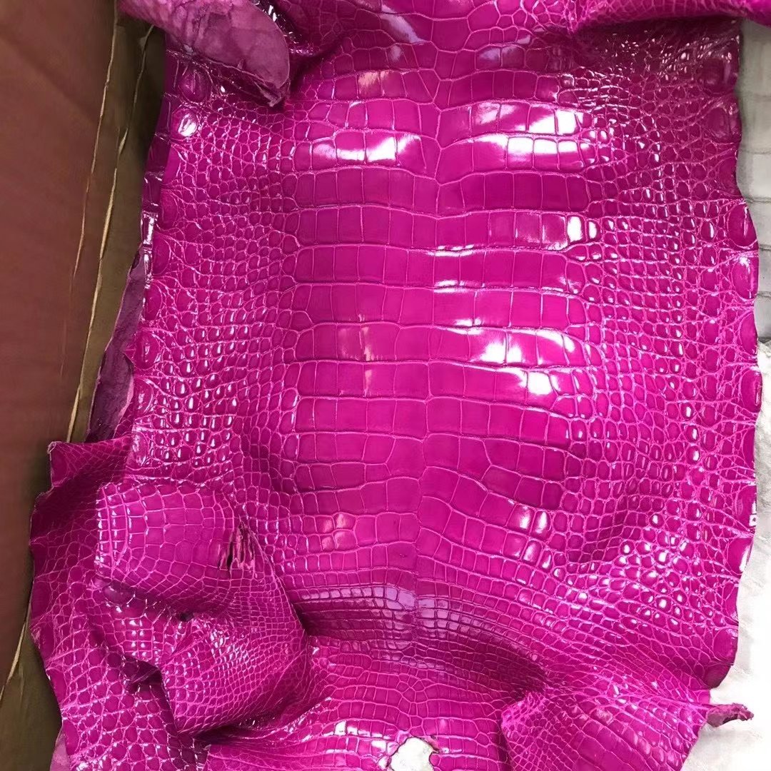 Uncle Bench Hermes Leather Alligator shiny dark rose red customized