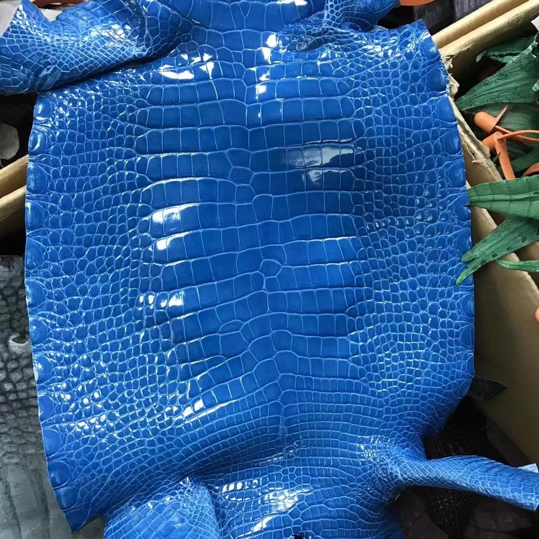 Uncle Bench Hermes Leather Alligator shiny Izmir blue customized