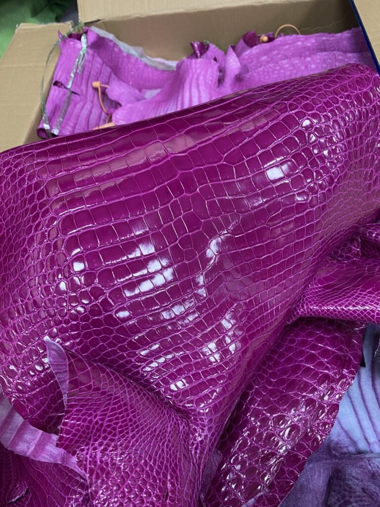 Uncle Bench Hermes Leather new Porosus shiny J5 purple pink customized
