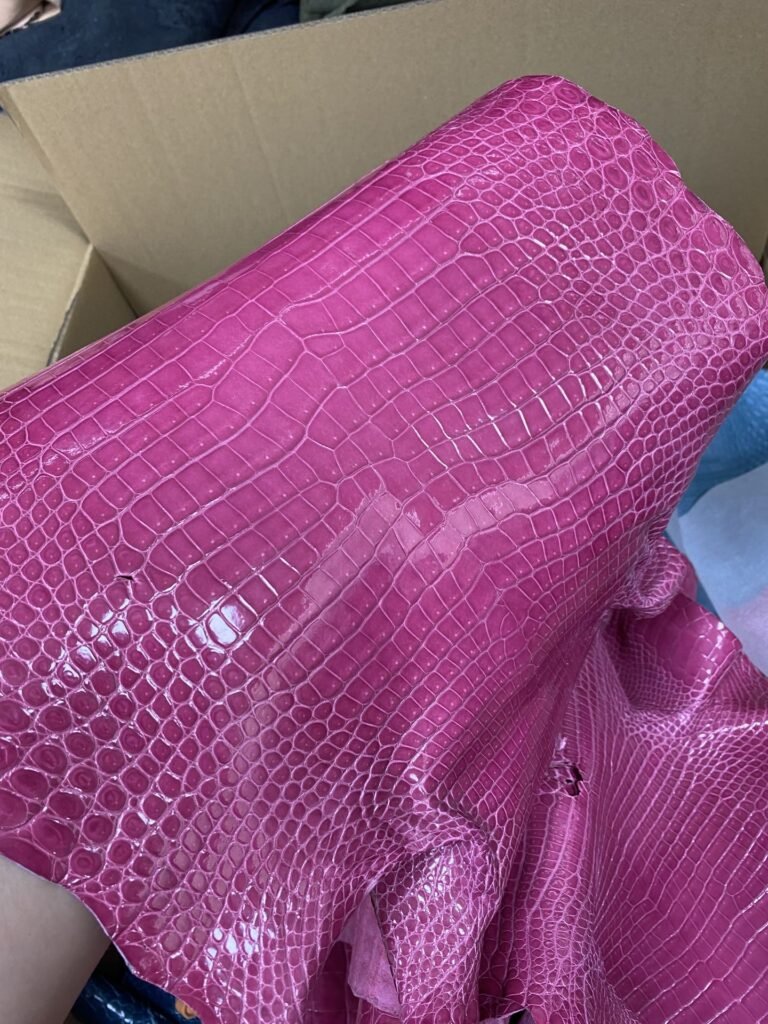 Uncle Bench Hermes Leather new Porosus shiny candy pink customized