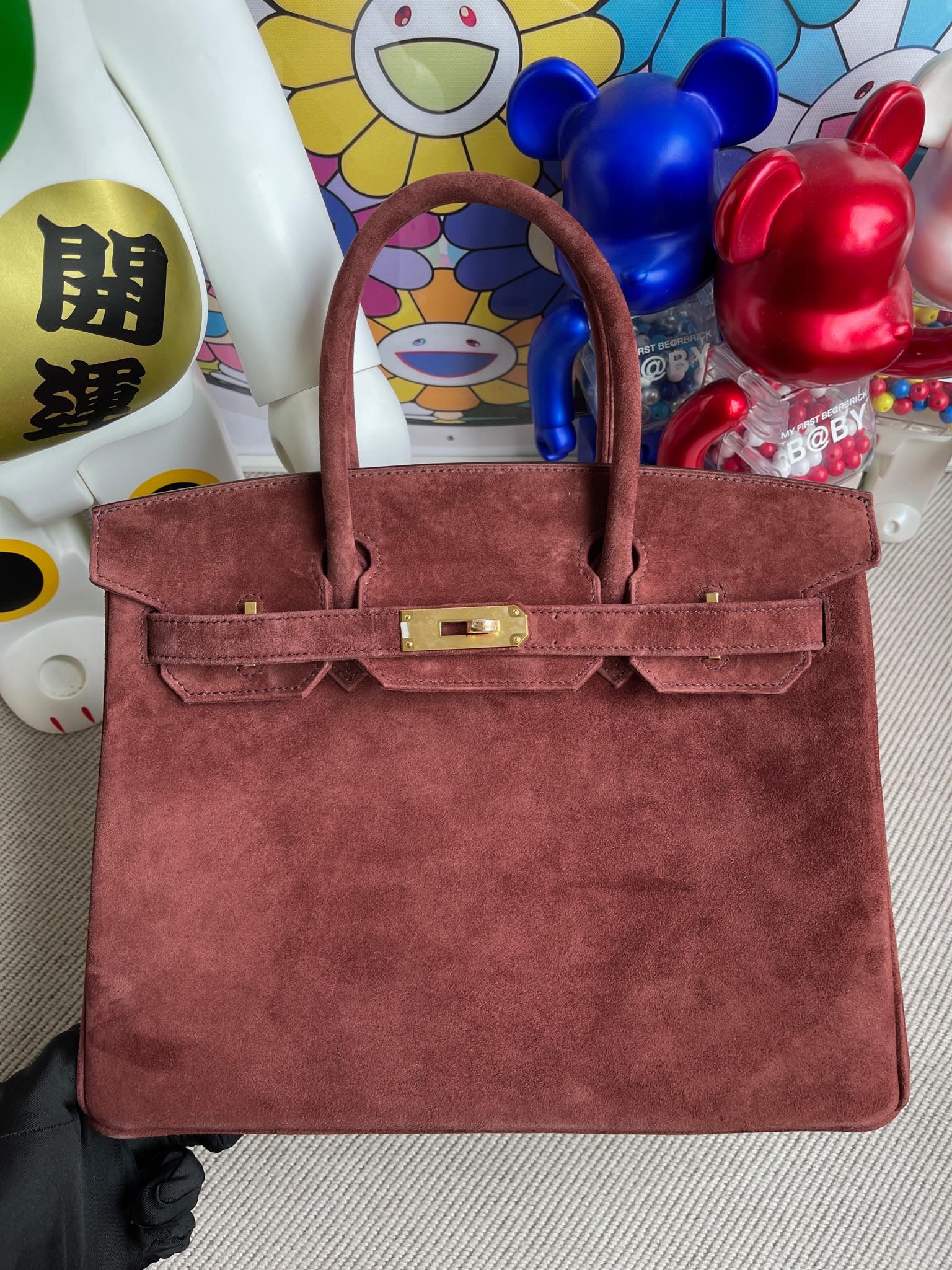 Uncle Bench Hermes Birkin chamois Teddy color Gold Hardware 30cm Full Handmade