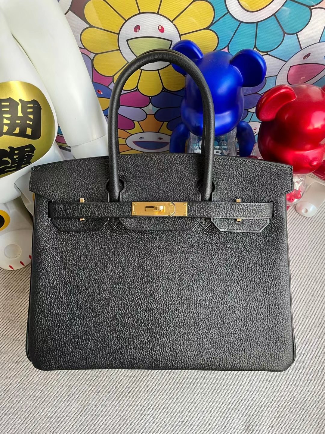 Uncle Bench Hermes Birkin Togo Ck89 Black Gold Hardware 30cm Full Handmade