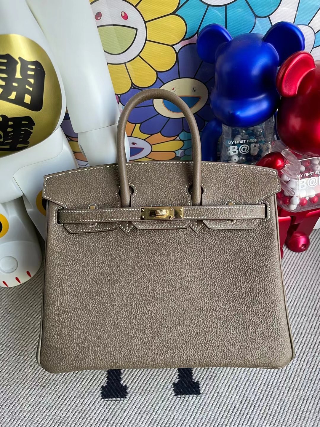 Uncle Bench Hermes Birkin togo ck18 Etoupe Gold Hardware 25cm Full Handmade