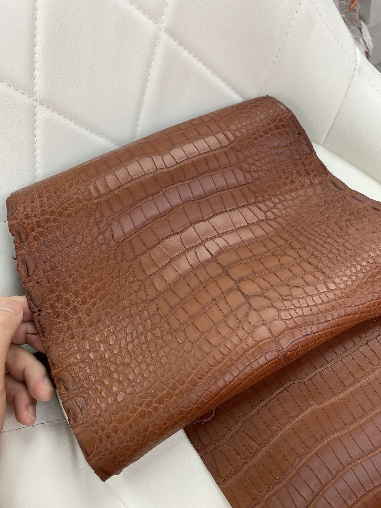 Uncle Bench Hermes New leather Alligator matt Golden