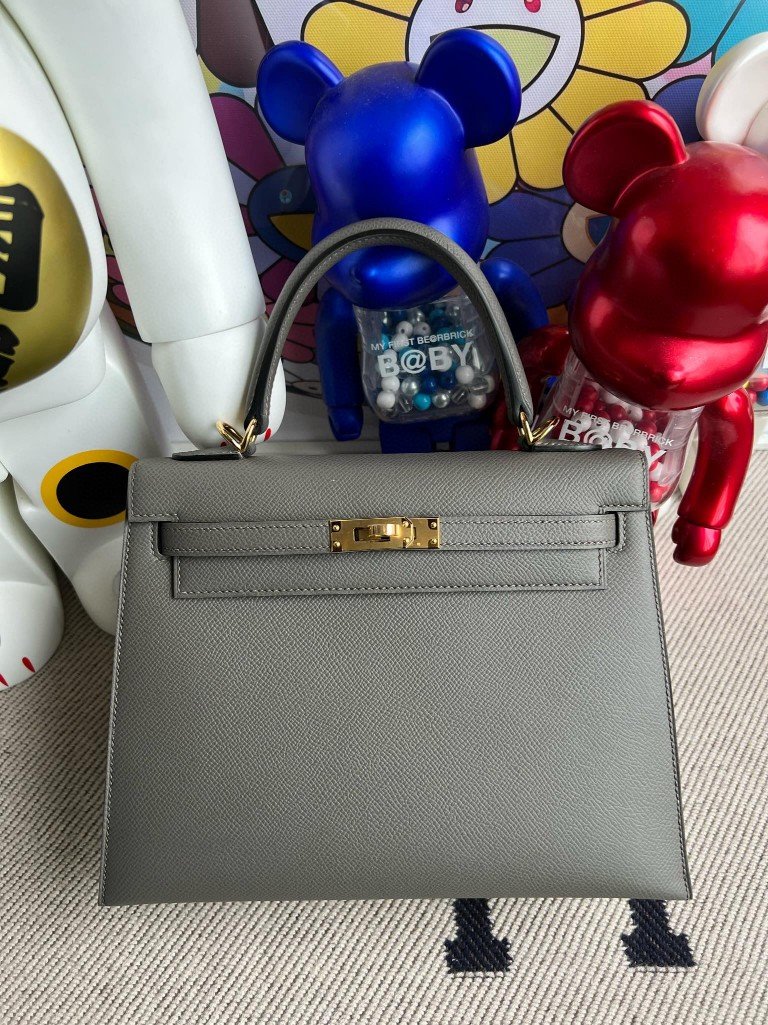 Uncle Bench Hermes kelly Epsom OL gris meyer Gold Hardware 25cm Full Handmade