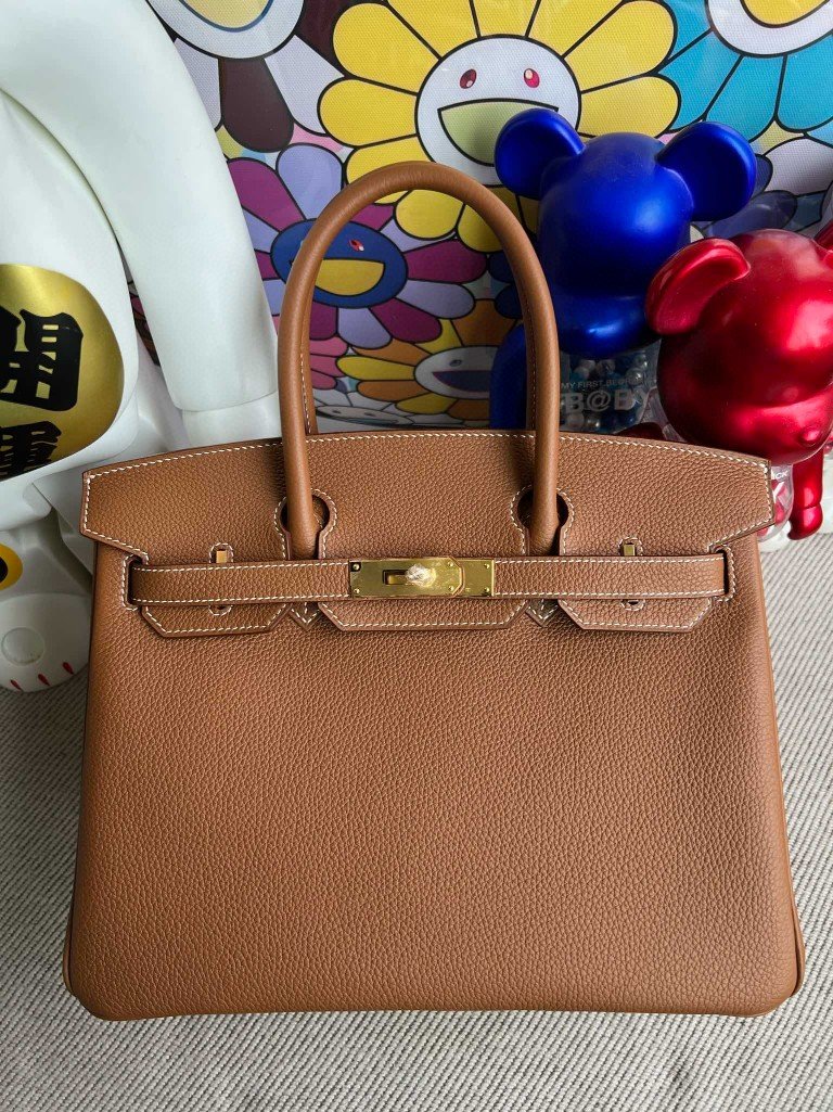 Uncle Bench Hermes Birkin togo ck37 Golden Gold Hardware 30cm Full Handmade
