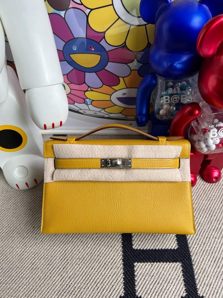 Uncle Bench Hermes Mini pochette Chevre 9D Ambre Silver Hardware 22cm Full Handmade