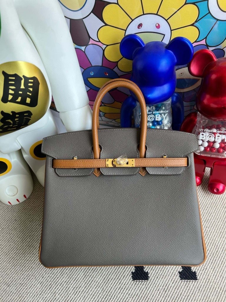 Uncle Bench Hermes Birkin Epsom Golden & Etain Gold Hardware 25cm Full Handmade