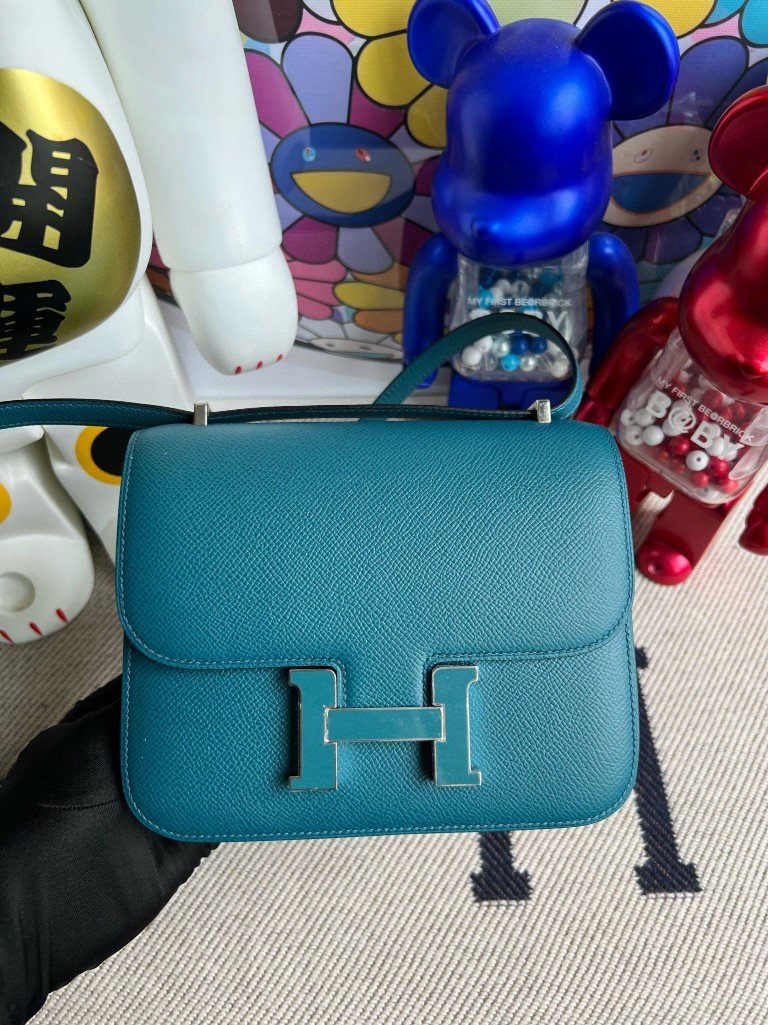 Uncle Bench Hermes Constance Epsom W0 Vert Bosphore enamel Hardware 18cm Full Handmade