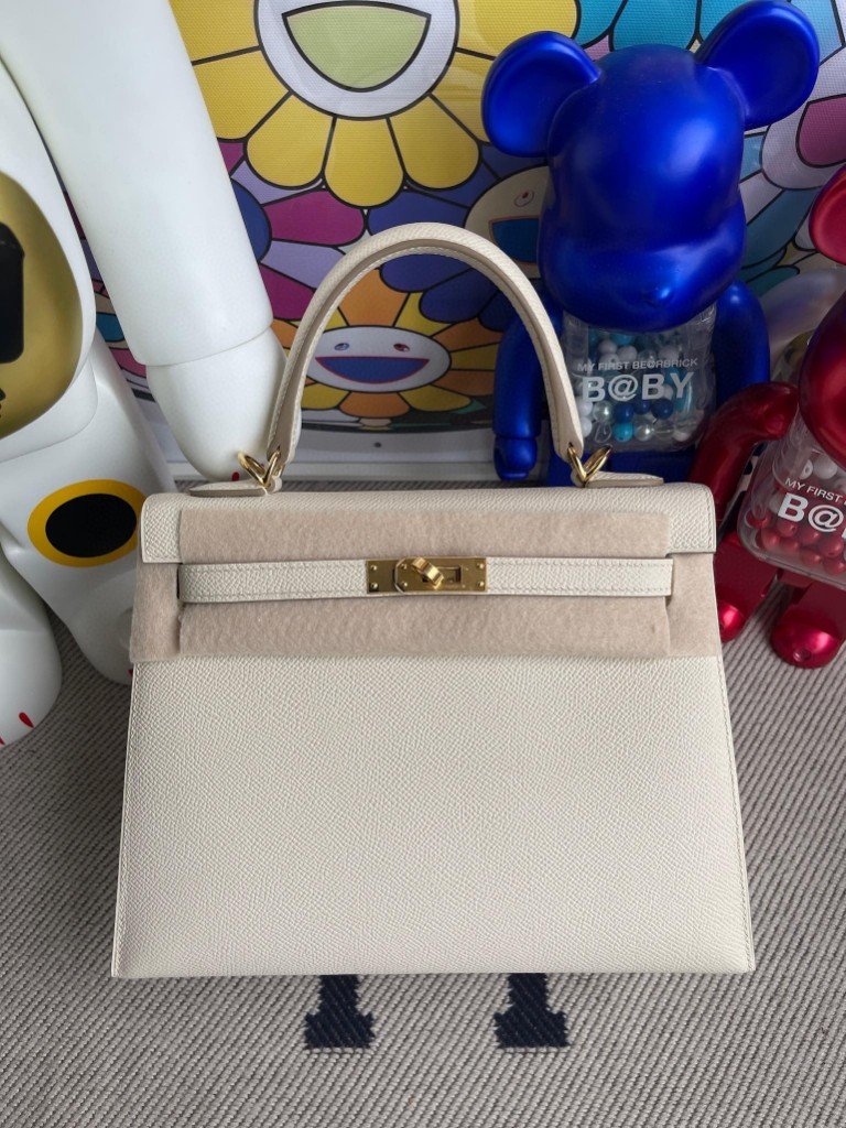 Uncle Bench Hermes Kelly Epsom ck10 Craie Gold Hardware 25cm Full Handmade