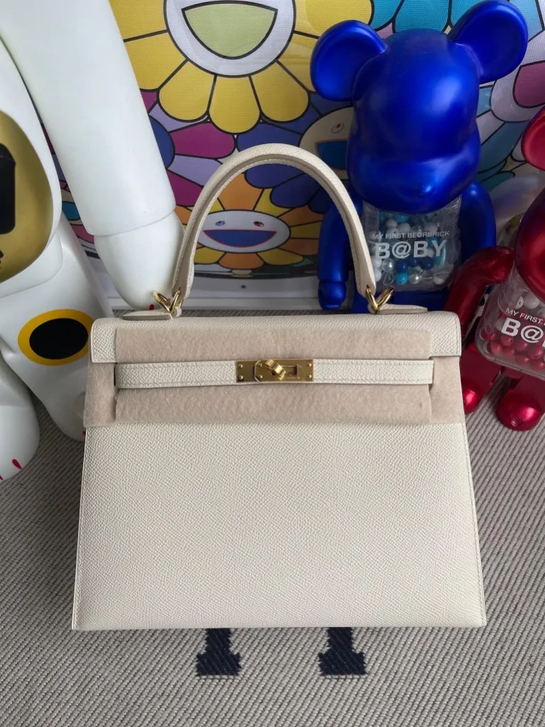 Uncle Bench Hermes Kelly Epsom ck10 Craie Gold Hardware 25cm Full Handmade