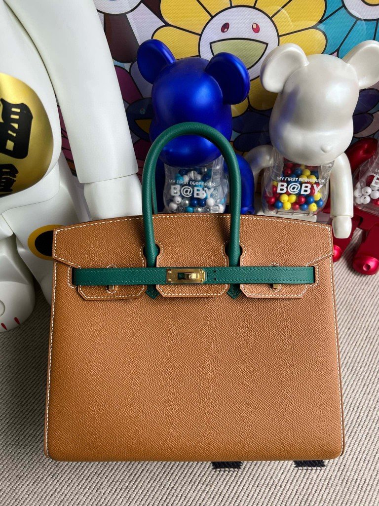 Uncle Bench Hermes Birkin Epsom ck37 gold & z6 peacock green Gold Hardware 25cm Full Handmade