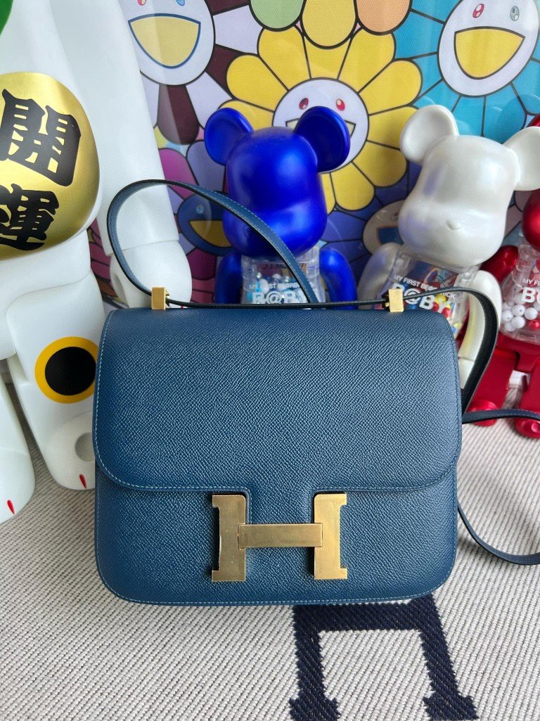 Uncle Bench Hermes Constance Epsom S4 deep blue gold Hardware 24cm Full Handmade