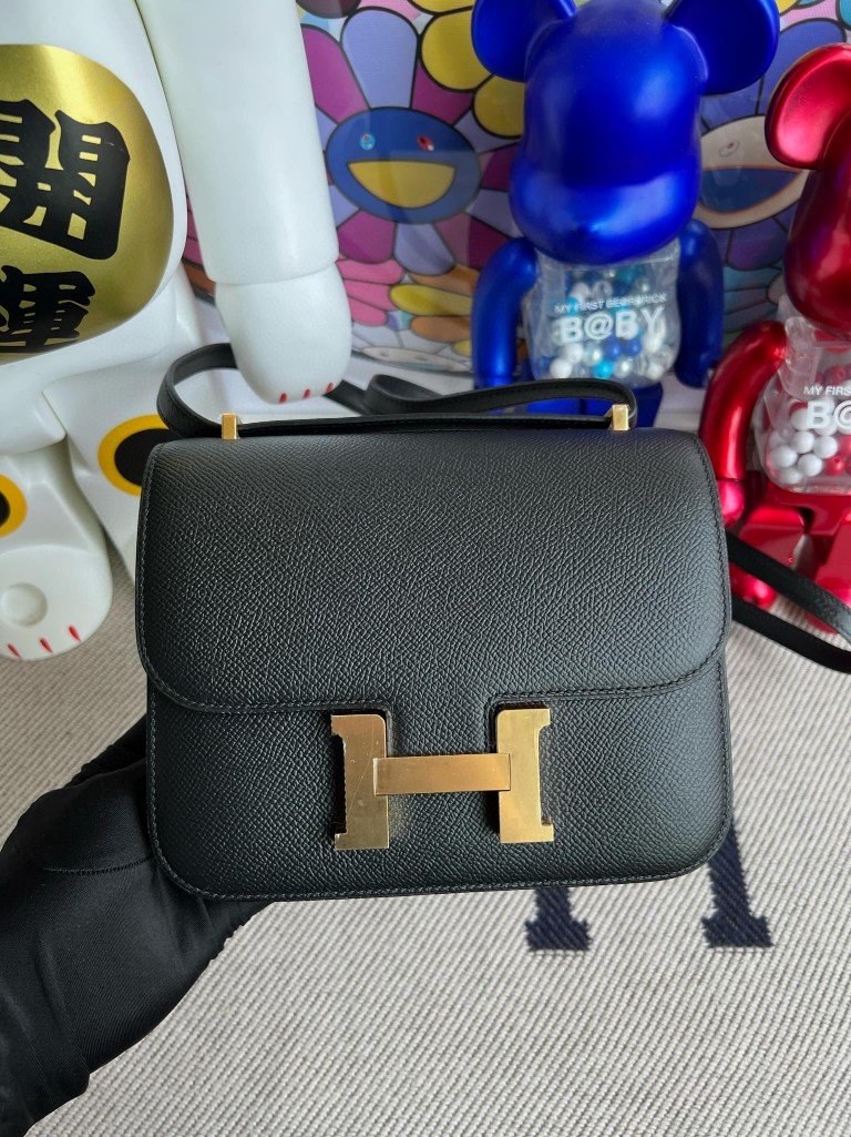 Uncle Bench Hermes Constance Epsom ck89 noir Gold Hardware 18cm Full Handmade
