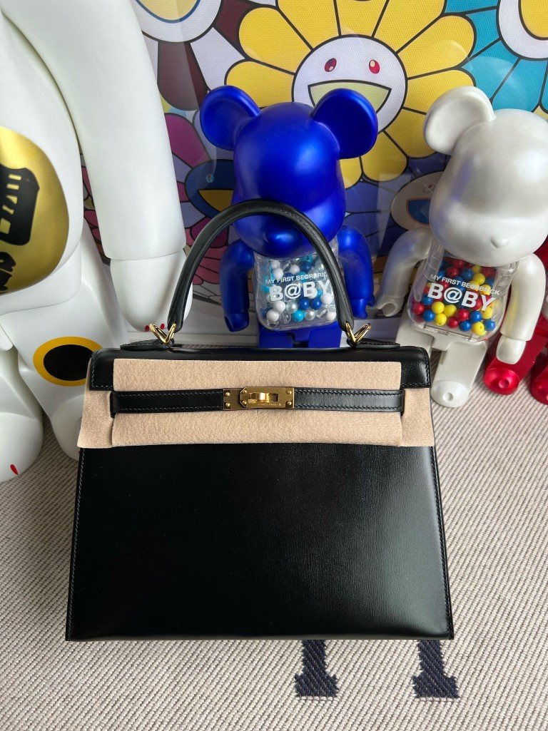 Uncle Bench Hermes kelly Boxcalf ck89 Noir Gold Hardware 25cm Full Handmade
