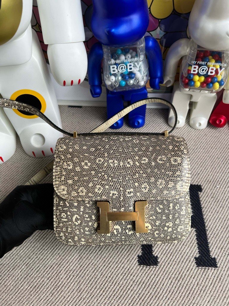 Uncle Bench Hermes Constance Lizard Shiny 01Primary himalaya2 Gold Hardware 18cm Full Handmade
