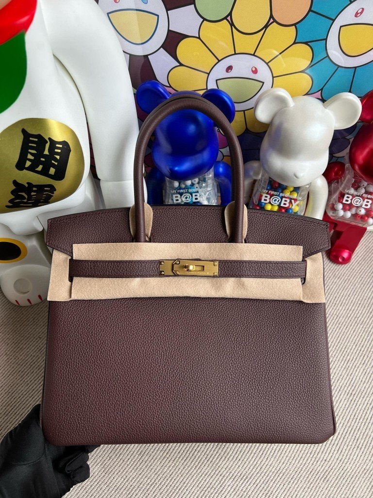 Uncle Bench Hermes Birkin togo Rouge Sellier Gold Hardware 30cm Full Handmade