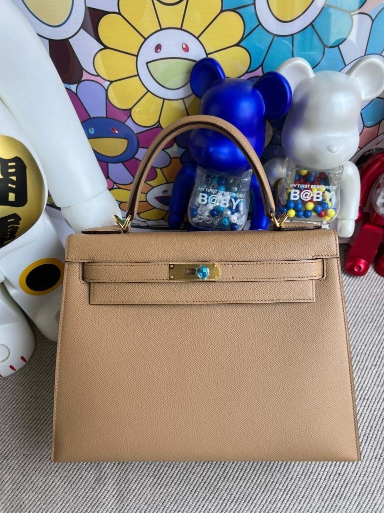 Uncle Bench Hermes Kelly Epsom Chai Color Gold Hardware GHW 28m Full Handmade