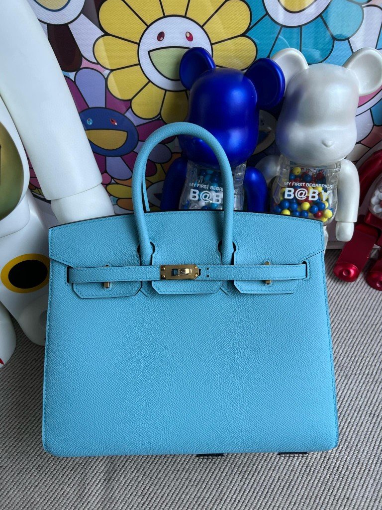 Uncle Bench Hermes Birkin Epsom Candy Blue Gold Hardware 25m Full Handmade