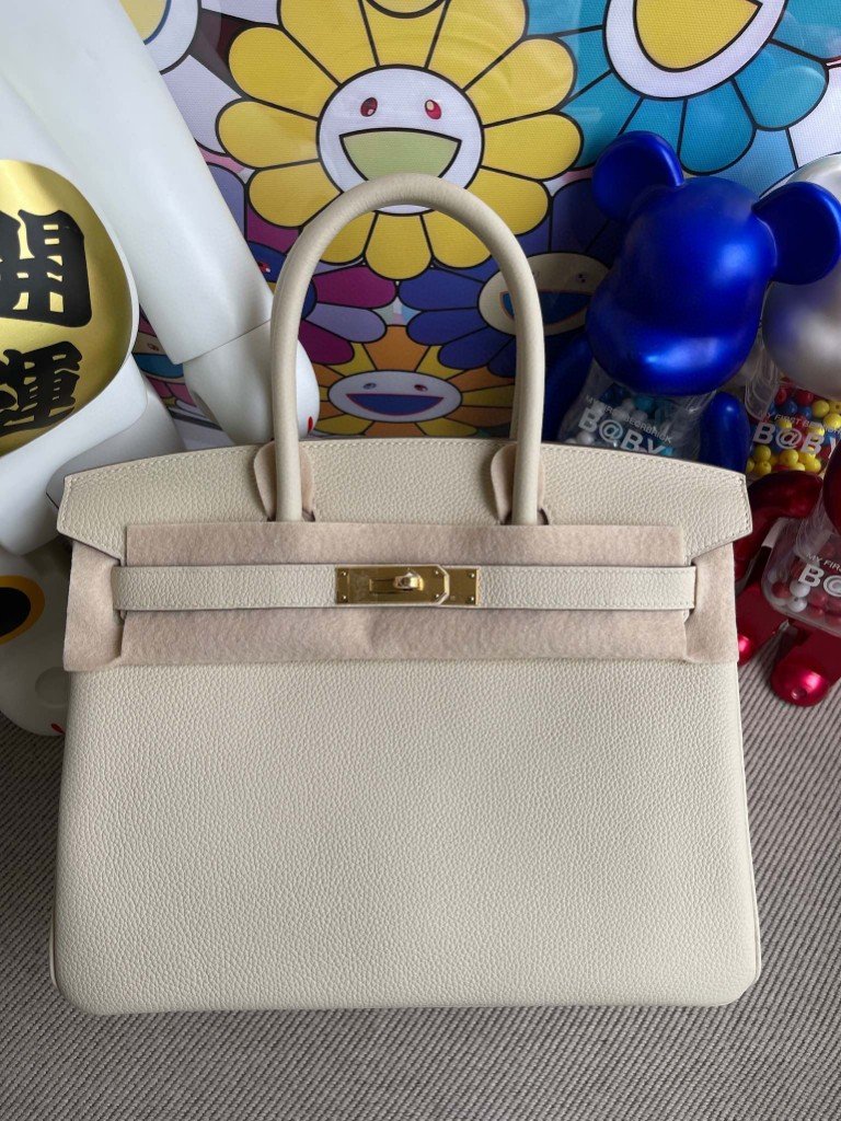 Uncle Bench Hermes Birkin togo ck10 Craie GHW Gold Hardware 30m Full Handmade