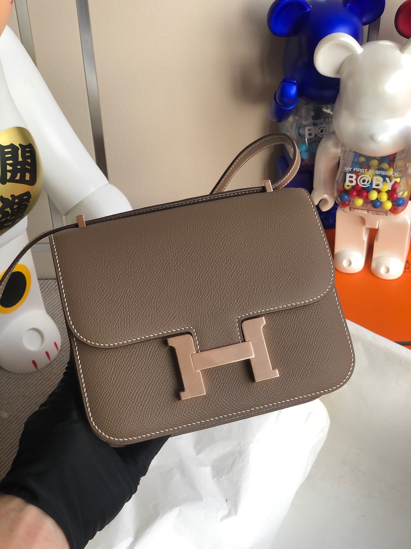 Uncle Bench Hermes Constance Epsom ck18 Etoupe Rose Gold Hardware 18m Full Handmade