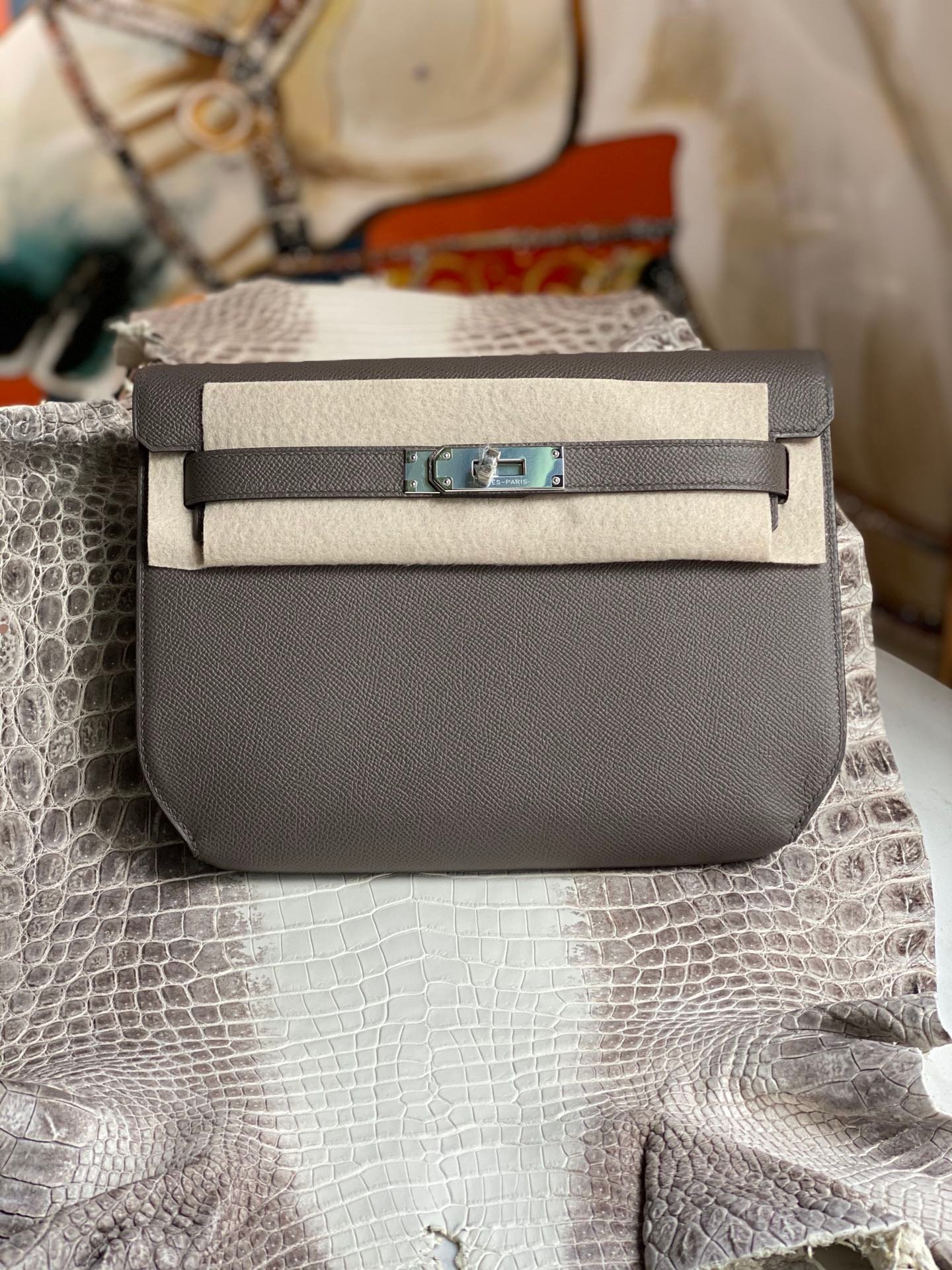 Uncle Bench Hermes Kelly depeche Epsom 8F Etain Gold Hardware PHW 38m Full Handmade