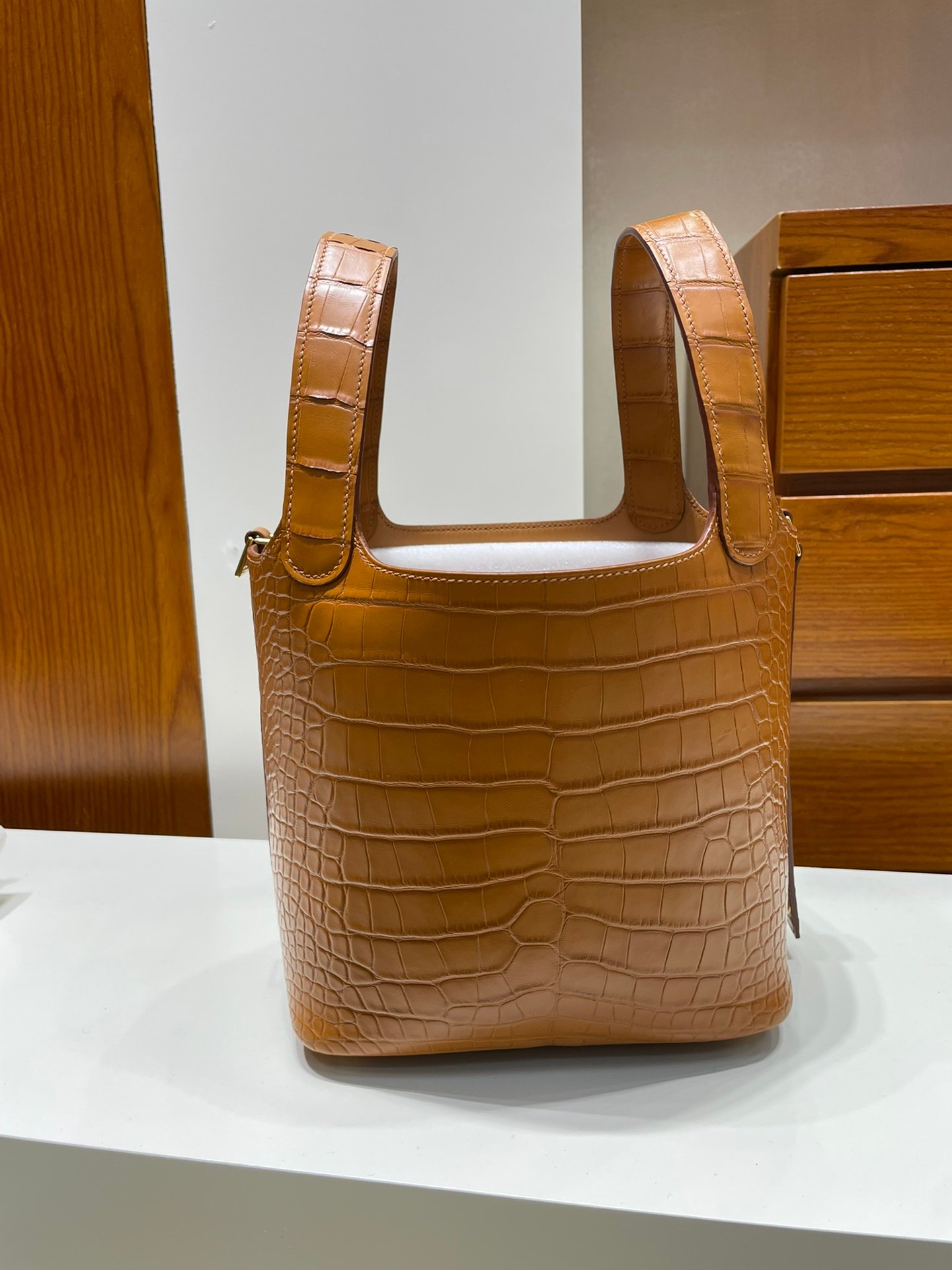 Uncle Bench Hermes Picotin Alligator matt Golden Gold Hardware GHW 18m Full Handmade