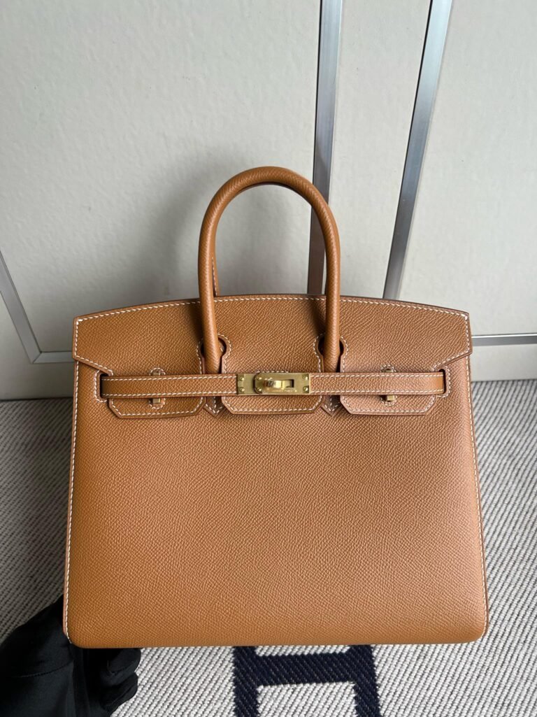 Uncle Bench Hermes Birkin sellier ck37 Golden Epsom Gold Hardware GHW 25cm Full Handmade