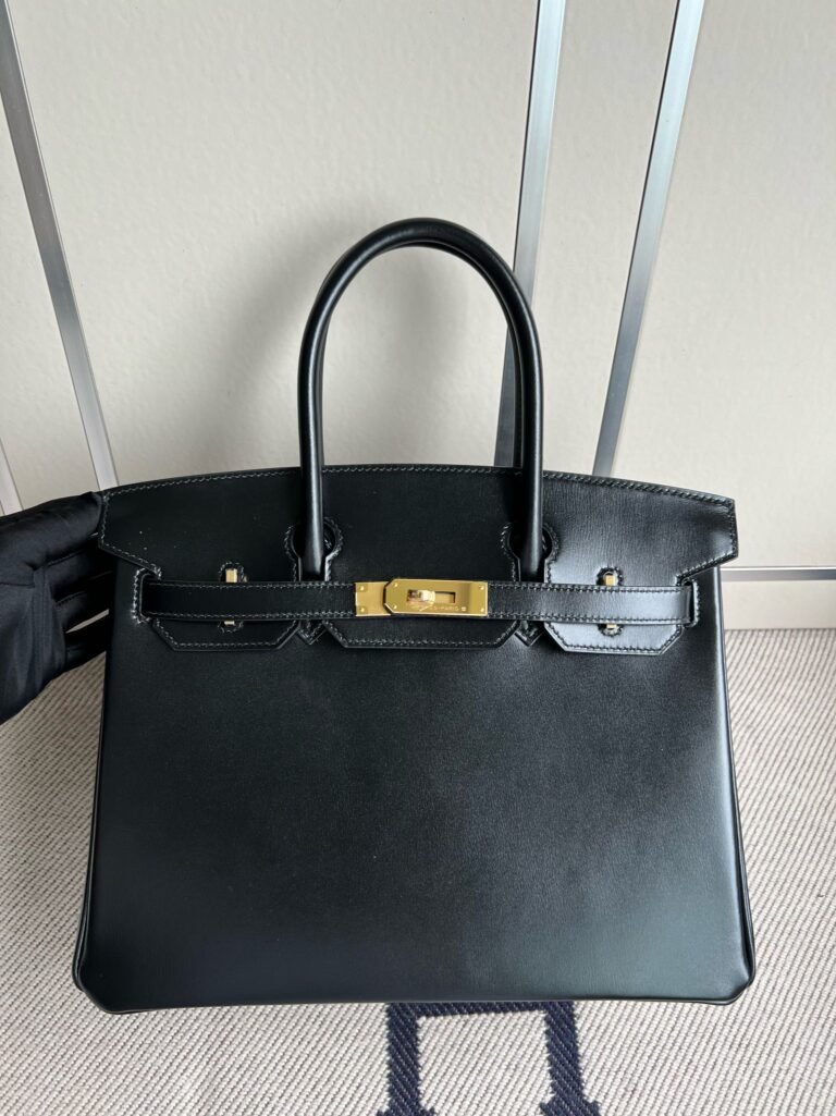 Uncle Bench Hermes Birkin Boxcalf ck89 Noir Gold Hardware GHW 30cm Full Handmade