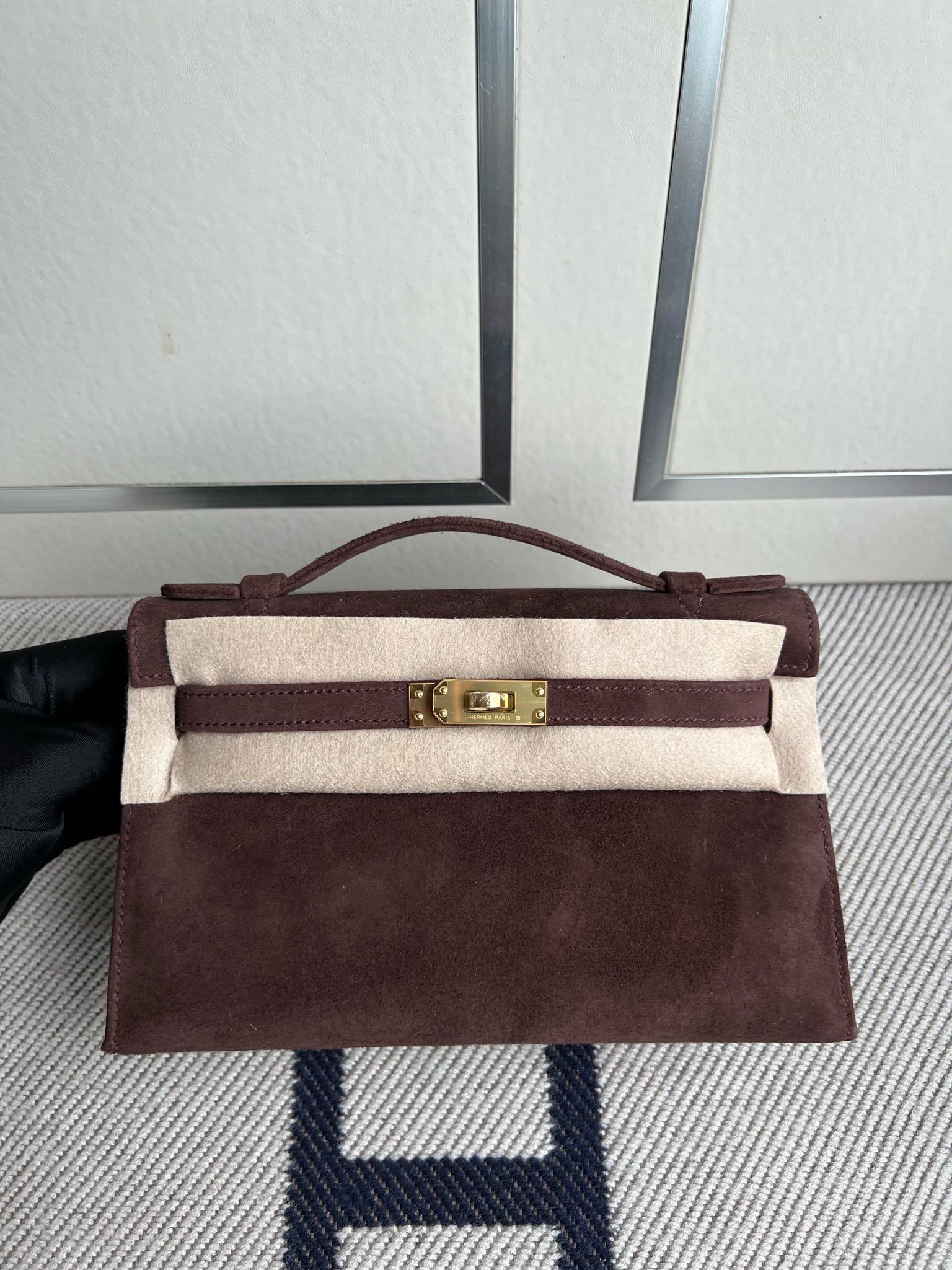 Uncle Bench Hermes Mini kelly pochette chamois Brown Gold Hardware GHW 22cm Full Handmade