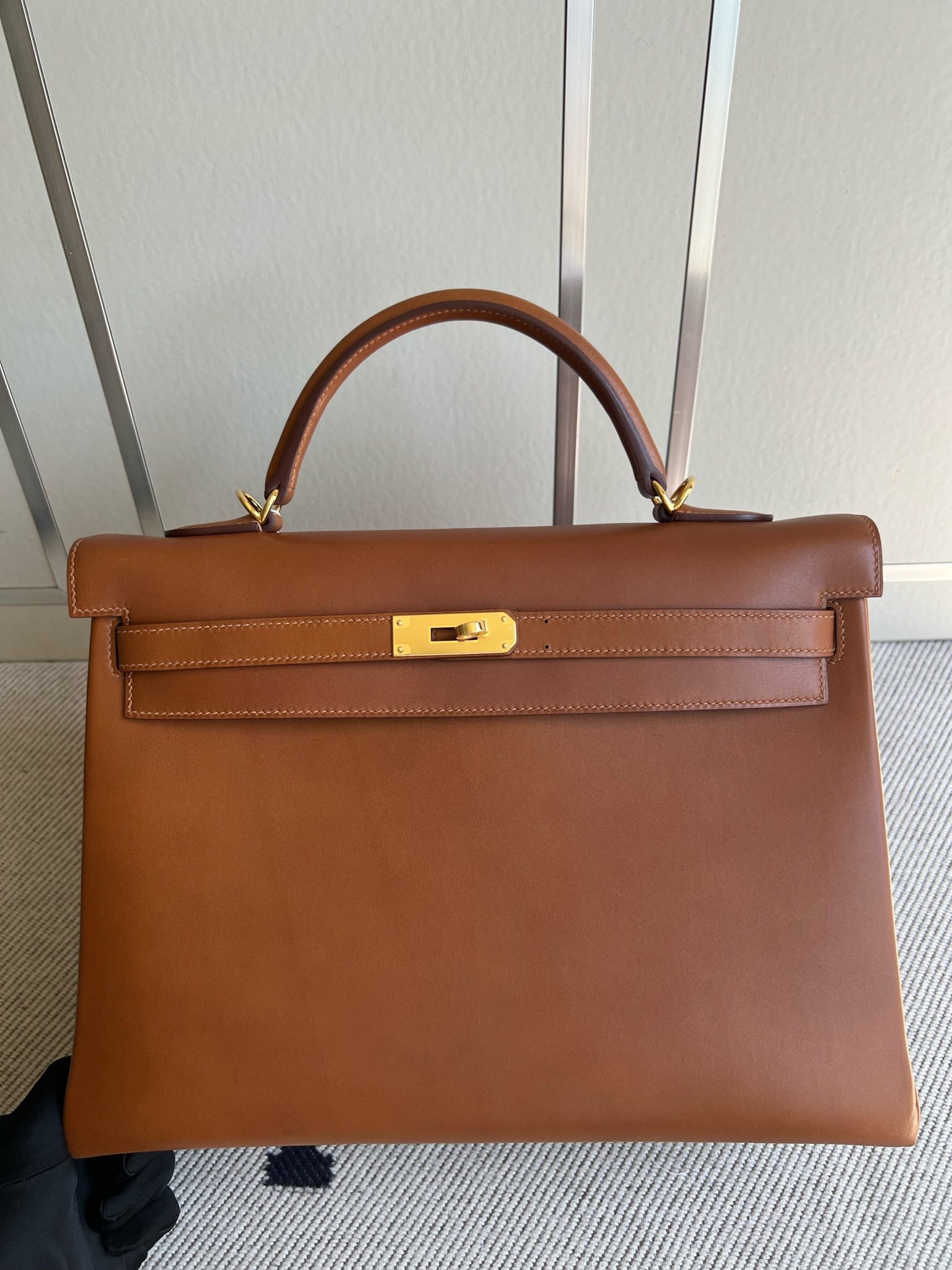 Uncle Bench Hermes Kelly Golden berenia Gold Hardware GHW 35cm Full Handmade