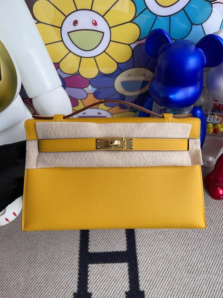 Uncle Bench Hermes Mini kelly pochette 9D Ambre Gold Hardware 22cm Full Handmade