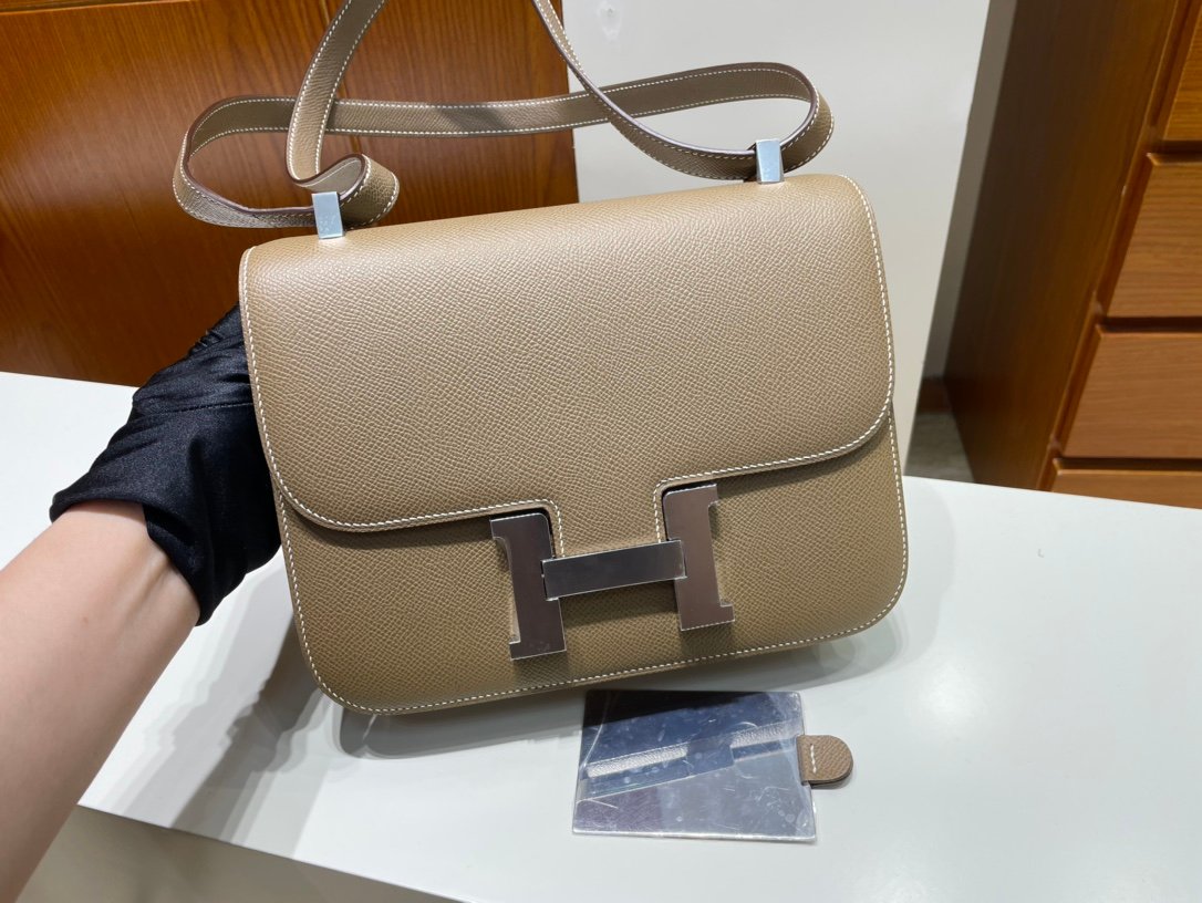 Uncle Bench Hermes Constance Epsom new single layer ck18 Etoupe grey Silver Hardware PHW 24cm Full Handmade