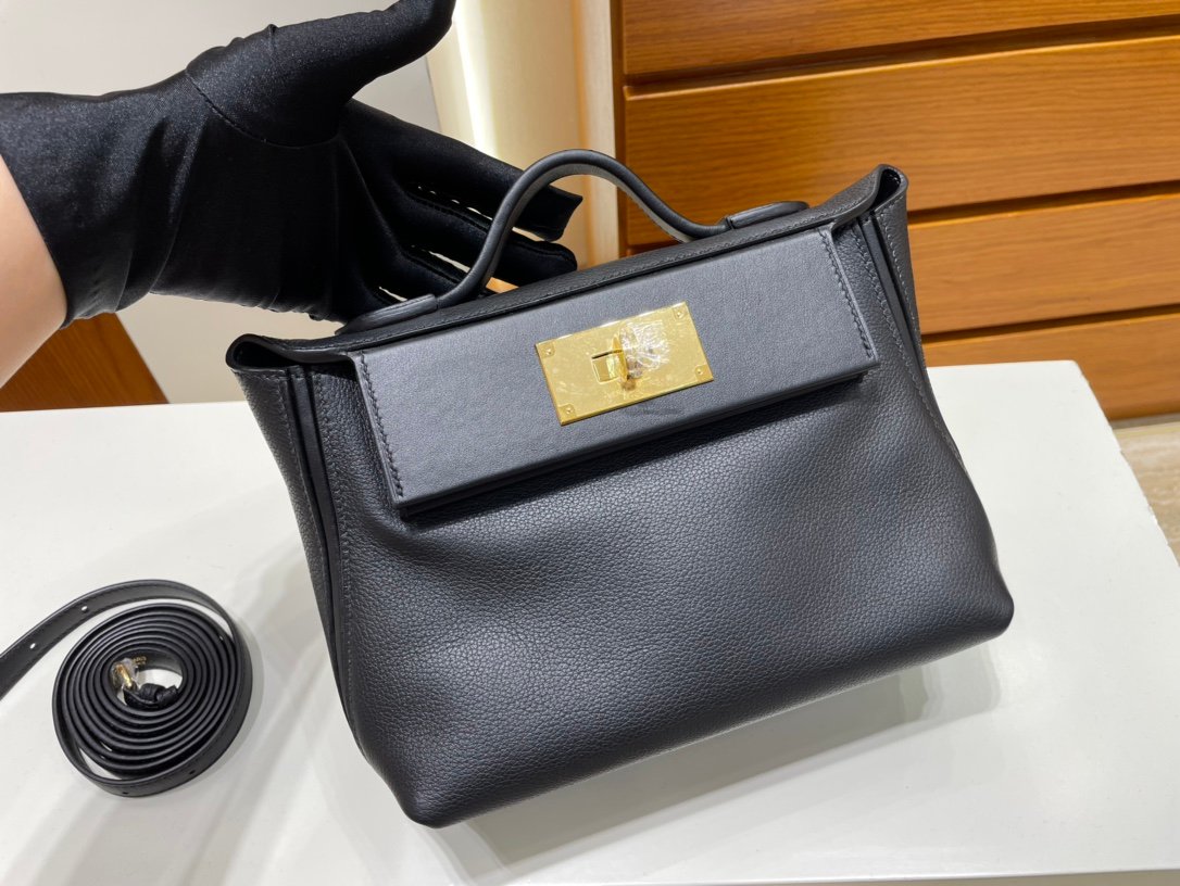 Uncle Bench Hermes Mini 2424 evecolor ck89 black Gold Hardware GHW 21cm Full Handmade