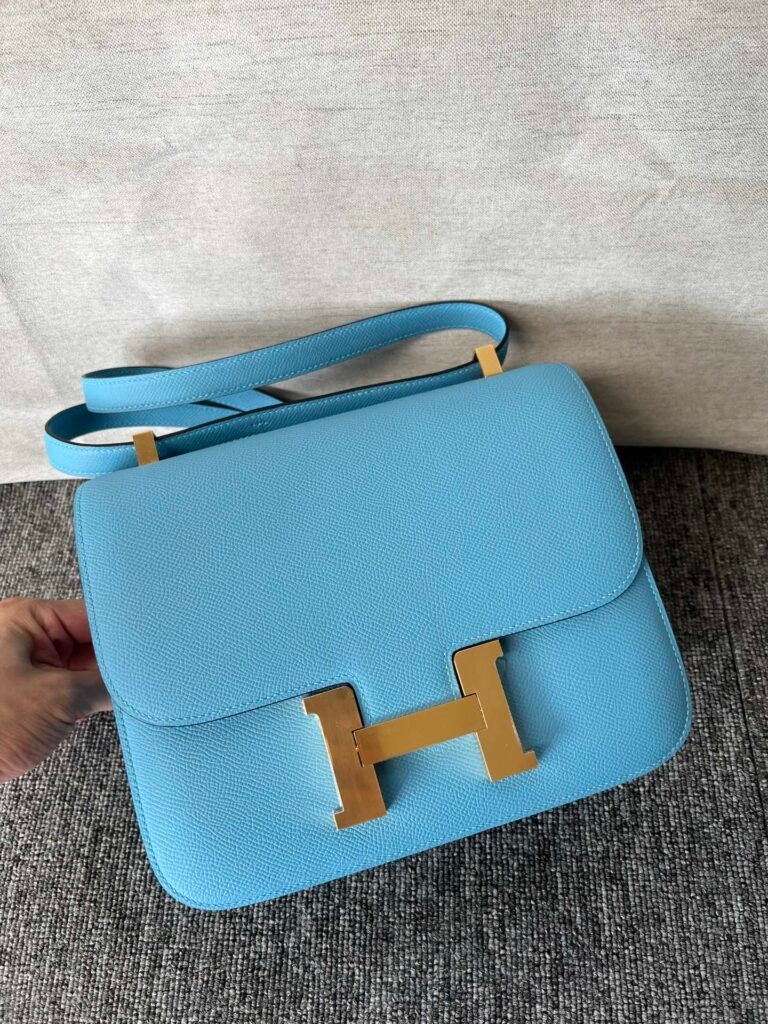 Uncle Bench Hermes Constance Epsom p3 fresh blue Gold Hardware GHW 24cm Full Handmade