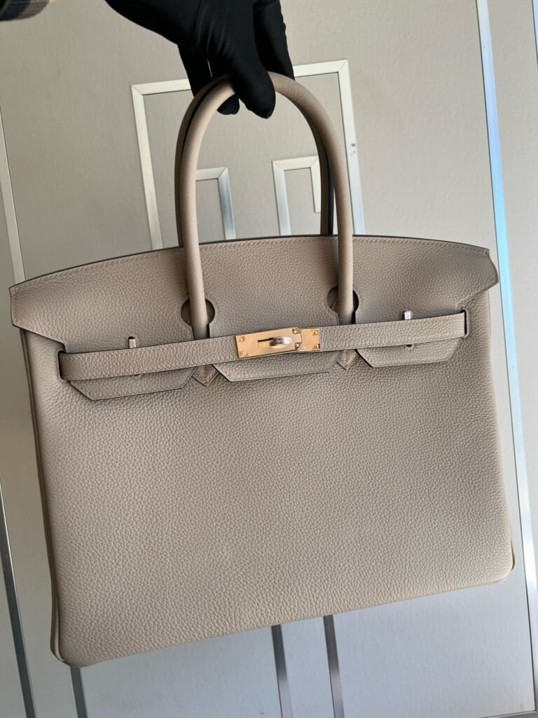 Uncle Bench Hermes Birkin togo ck81 Gris grey Rose gold Hardware 35cm Full Handmade