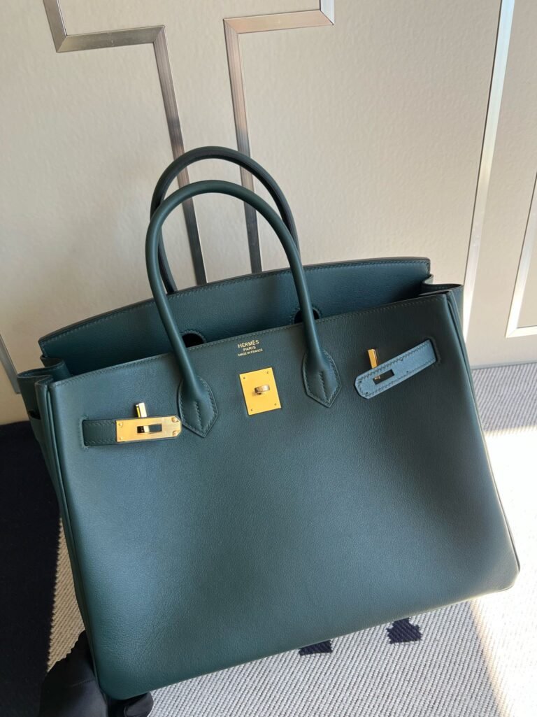 Uncle Bench Hermes Birkin swift 6O Cypress green Gold Hardware GHW 35cm Full Handmade