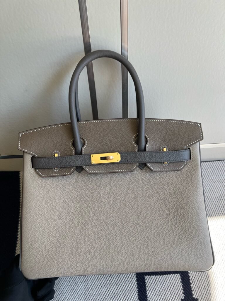 Uncle Bench Hermes Birkin togo Gris T & Etoupe & Etain Gold Hardware GHW 30cm Full Handmade