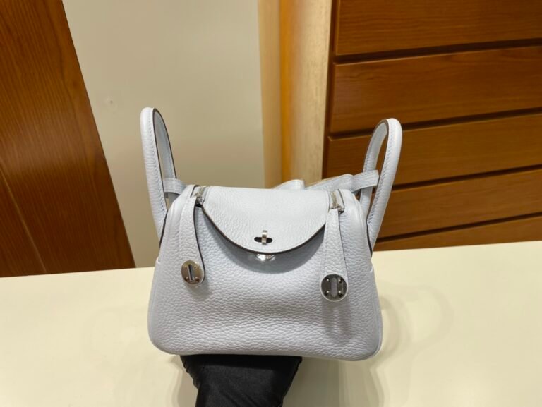 Uncle Bench Hermes Mini lindy TC Blue pale Silver Hardware 20cm Full Handmade