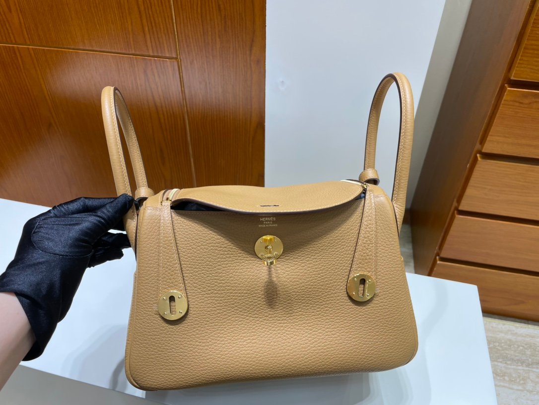 Uncle Bench Hermes Lindy TC 4B Biscuit color Gold Hardware GHW 26cm Full Handmade