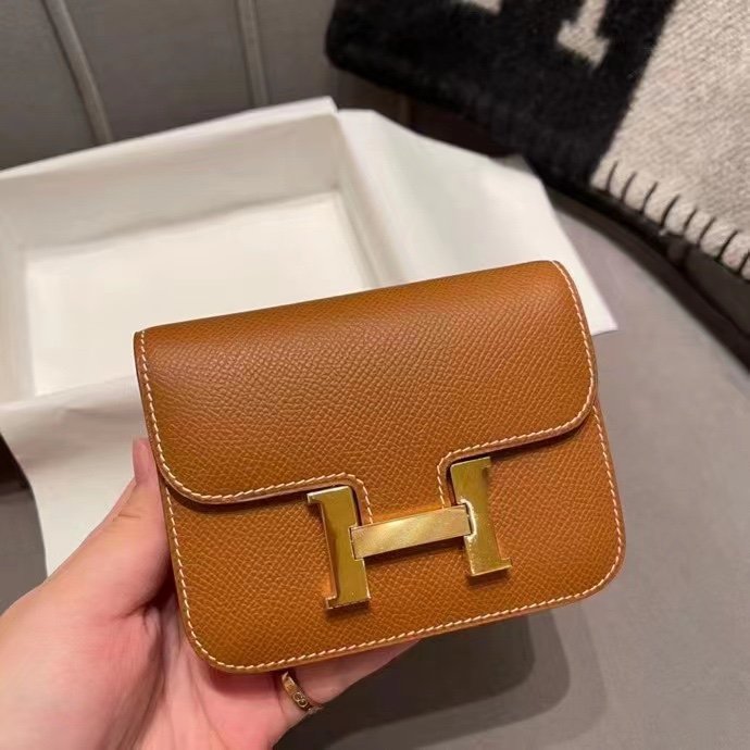 Uncle Bench Hermes Constance Slim epsom ck37 Gold brown Gold Hardware 12cm Full Handmade