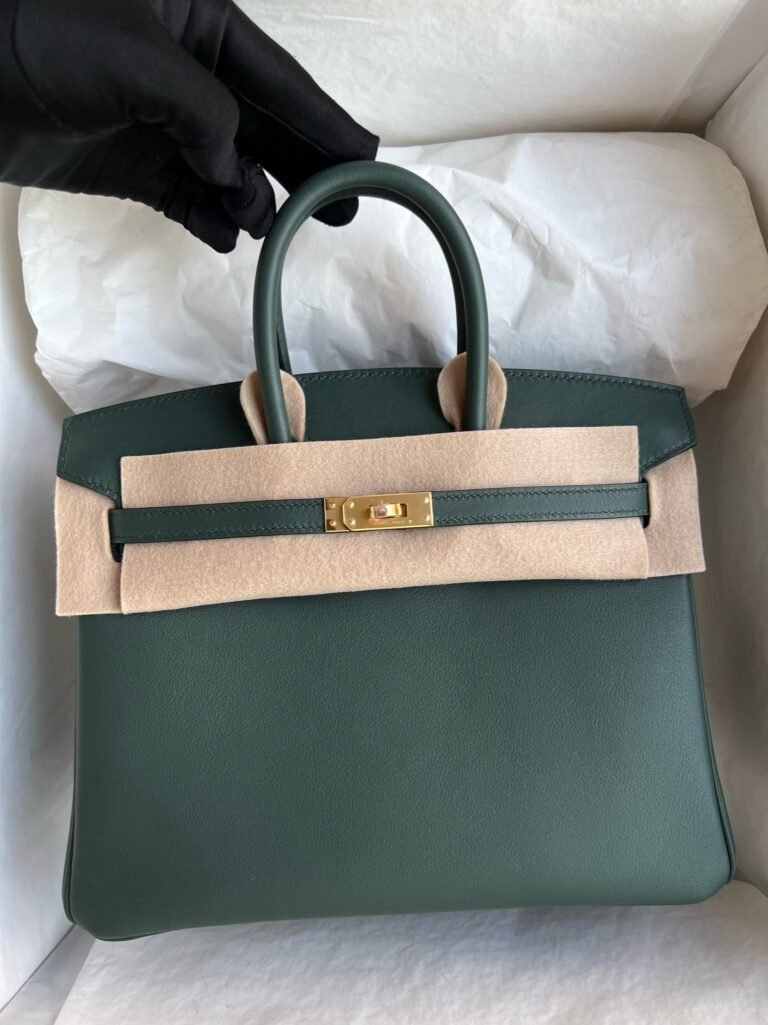 Uncle Bench Hermes Birkin Swift 6O vert cypress Gold Hardware GHW 25cm Full Handmade
