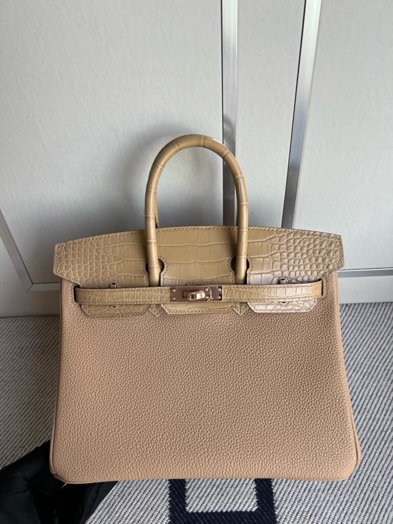 Uncle Bench Hermes Birkin Touch Tea color Matte crocodile Gold Hardware GHW 25cm Full Handmade