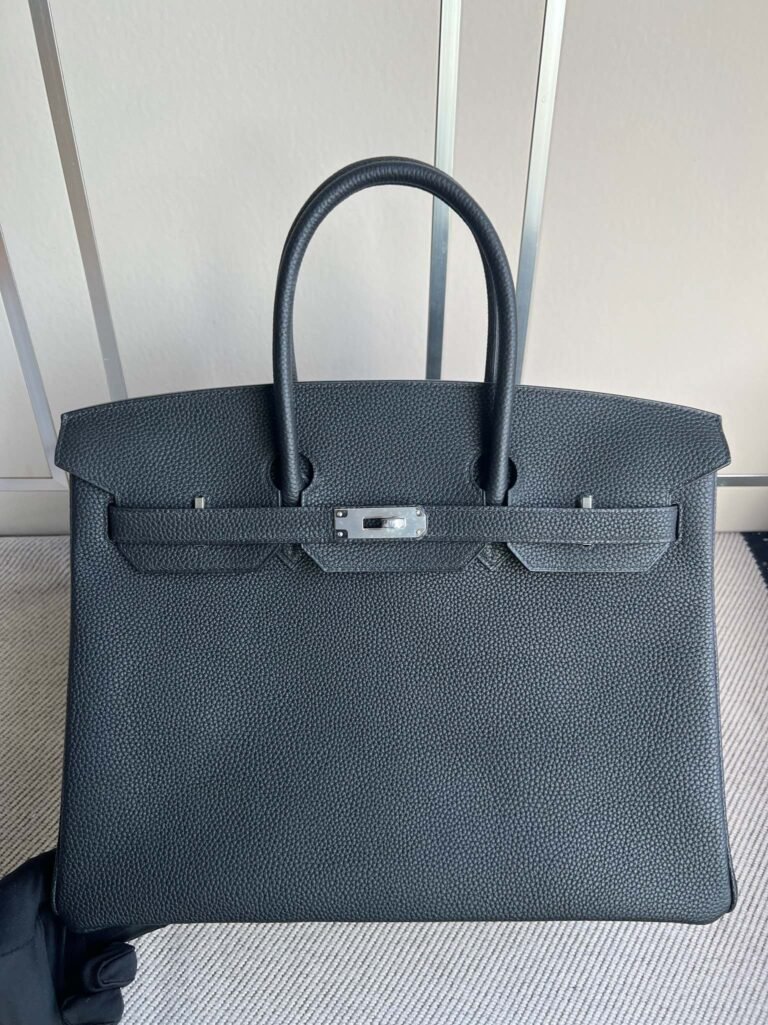 Uncle Bench Hermes Birkin togo ck89 Noir Silver Hardware PHW 35cm Full Handmade