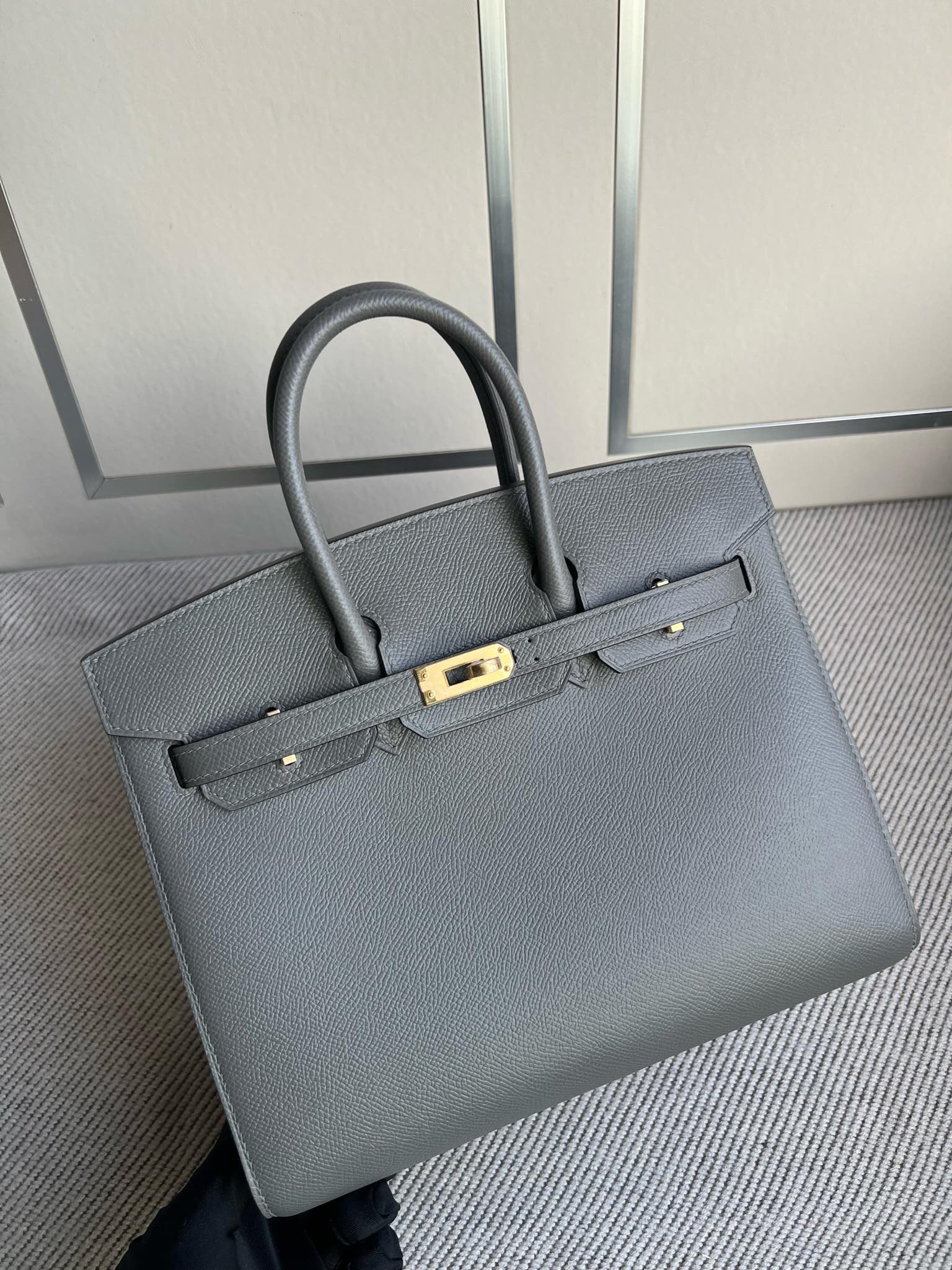 Uncle Bench Hermes Birkin Epsom 0L gris merye Gold Hardware GHW 25cm Full Handmade