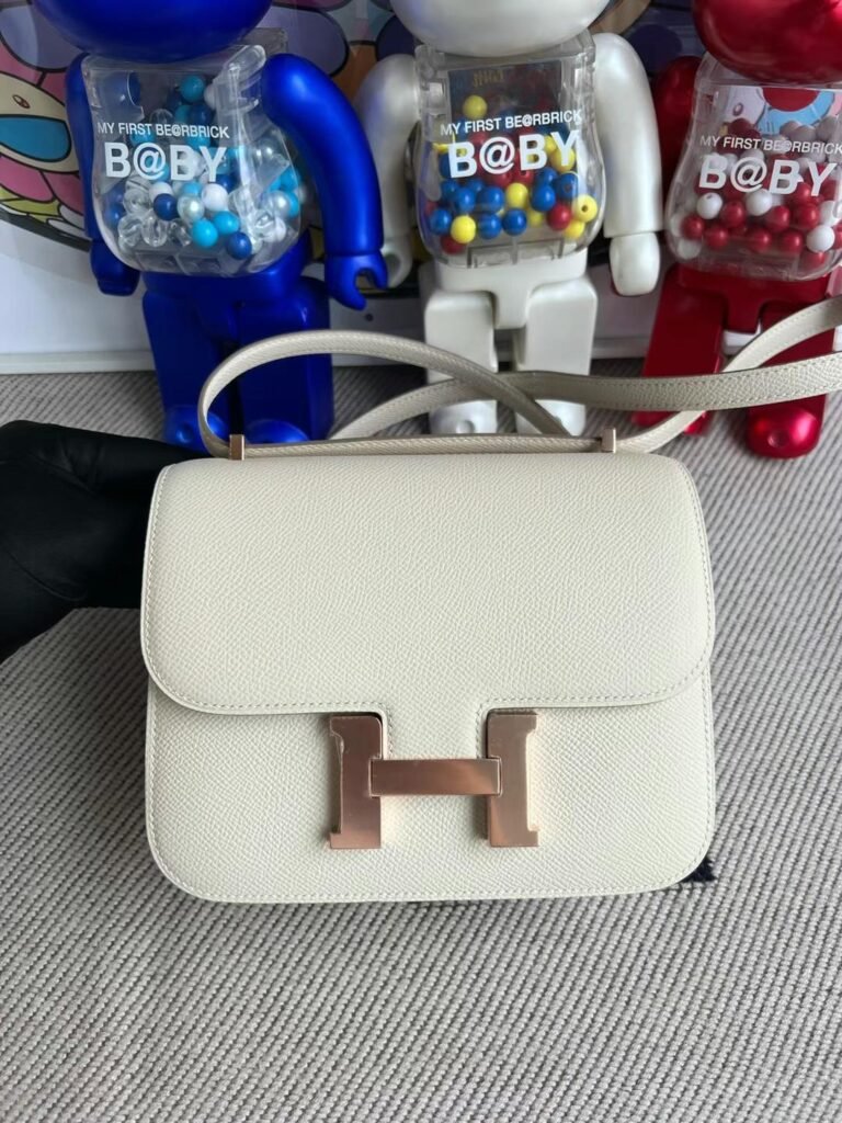 Uncle Bench Hermes Constance Epsom Ck10 Creamy white Rose Gold Hardware 18cm Full Handmade
