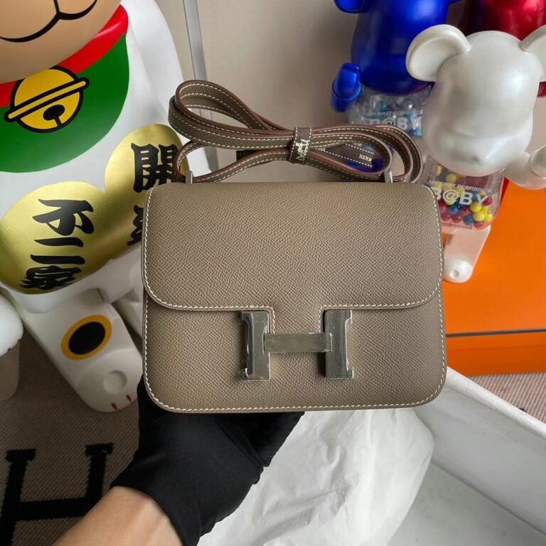 Uncle Bench Hermes Constance Epsom Ck18 Etoupe Grey Silver Hardware 18cm Full Handmade