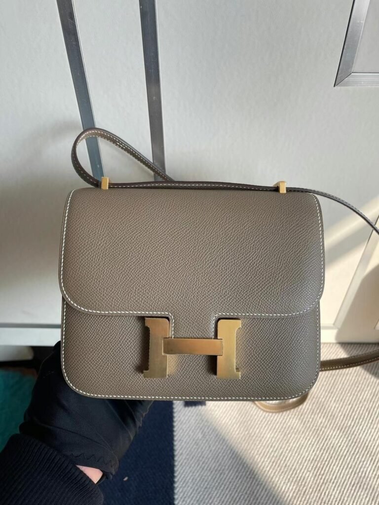 Uncle Bench Hermes Constance Epsom Ck18 Etoupe Grey Gold Hardware 18cm Full Handmade