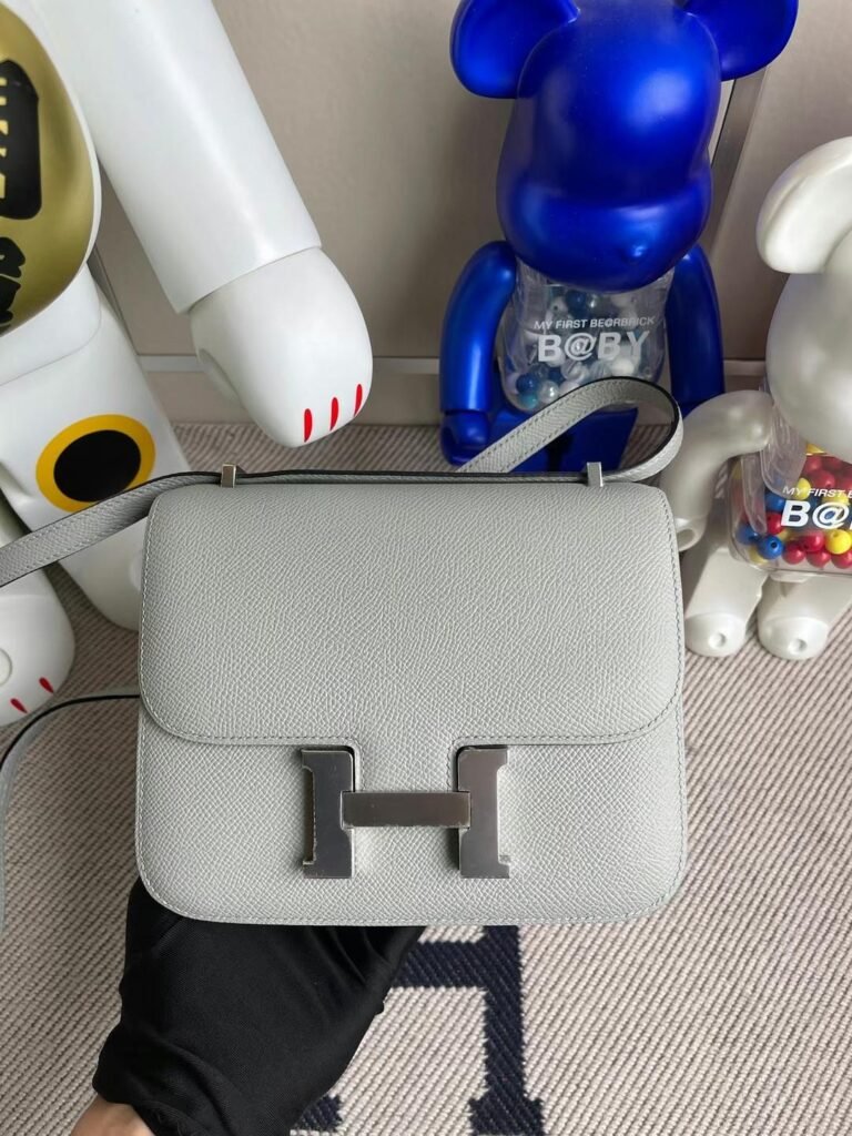 Uncle Bench Hermes Constance Epsom 4Z Gull grey Silver Hardware 18cm Full Handmade